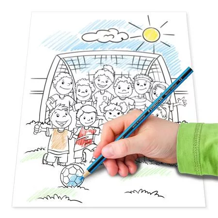 Színes ceruza készlet, hatszögletű, színezőfüzettel, STAEDTLER "Noris® Colour 185", 12 szín