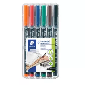   Alkoholos marker készlet, OHP, 0,4 mm, STAEDTLER "Lumocolor® 313 S", 6 különböző szín