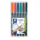 Alkoholos marker készlet, OHP, 0,6 mm, STAEDTLER "Lumocolor® 318 F", 6 különböző szín