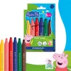 Filctoll készlet, 2,5 mm, kimosható, jumbo, STAEDTLER „Noris® junior 329”, Peppa malac, 6 szín