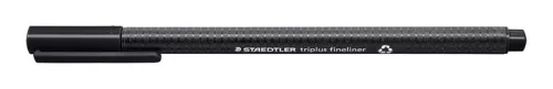 Tűfilc, 0,3 mm, STAEDTLER "Triplus 334", fekete