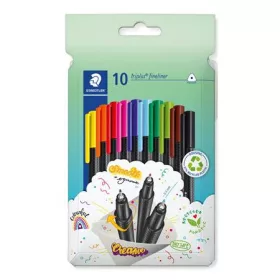   Tűfilc készlet, 0,3 mm, STAEDTLER "Triplus 334", 10 különböző szín