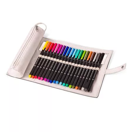 Tűfilc készlet feltekerhető tolltartóban vegyes színekben, 0,3 mm, STAEDTLER "Triplus® 334", 20 különböző szín