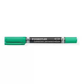   Alkoholos marker, 0,6/1,5 mm, kúpos, kétvégű, STAEDTLER "Lumocolor® duo 348", zöld