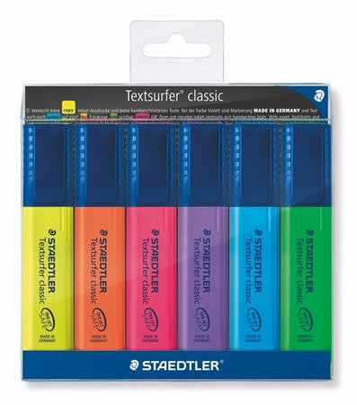 Szövegkiemelő készlet, 1-5 mm, STAEDTLER "Textsurfer Classic 364", 6 különböző szín