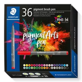   Ecsetirón készlet, STAEDTLER "Pigment brush 371", 36 különböző szín