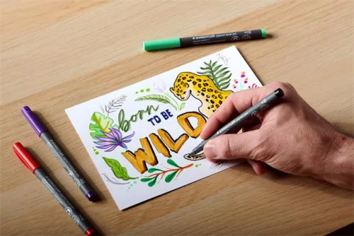 Filctoll, 1 mm, kúpos, 2 db, STAEDTLER® "Pigment pen 376", intenzív fekete