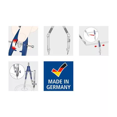 Körző készlet, precíziós, 4 darabos, STAEDTLER "Noris 550 02"