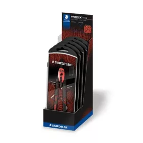   Körző készlet, precíziós, 3 darabos, STAEDTLER "Norix® 555", piros