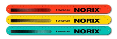 Vonalzó, rugalmas, csuklóra pattintható, 30 cm, STAEDTLER, "Norix® 565"