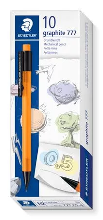 Nyomósirón, 0,5 mm, STAEDTLER "Graphite 777", narancssárga