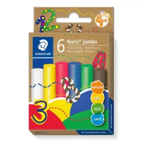   Modellező gyurma készlet, STAEDTLER "Noris® jumbo 842", 6 különböző szín