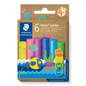   Modellező gyurma készlet, STAEDTLER "Noris® jumbo 842", 6 különböző csillámos szín