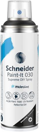 Akrilfesték spray, 200 ml, SCHNEIDER "Paint-It 030", fekete