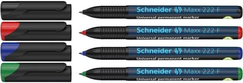 Alkoholos marker készlet, OHP, 0,7 mm, SCHNEIDER "Maxx 222 F", 4 különböző szín