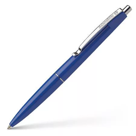 Golyóstoll, 0,5 mm, nyomógombos, SCHNEIDER "Office", kék