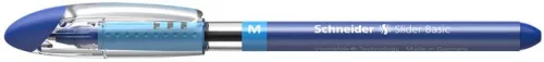Golyóstoll, 0,5 mm, kupakos, SCHNEIDER "Slider Basic M", kék