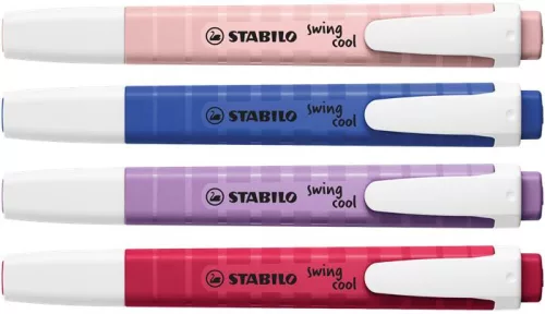 Szövegkiemelő készlet, 1-4 mm, STABILO "Swing Cool NatureCOLORS Wildflowers", 4 különböző szín