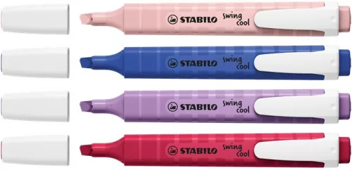 Szövegkiemelő készlet, 1-4 mm, STABILO "Swing Cool NatureCOLORS Wildflowers", 4 különböző szín
