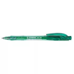   Golyóstoll, 0,38 mm, nyomógombos, STABILO "Liner 308", zöld