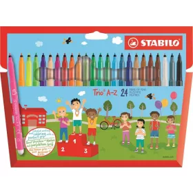   Filctoll készlet, 0,7 mm, STABILO "Trio A-Z", 24 különböző szín