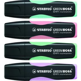   Szövegkiemelő készlet, 2-5 mm, STABILO "Green Boss Pastel", 4 különböző szín