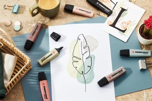 Szövegkiemelő készlet, 2-5 mm, STABILO "BOSS original NatureCOLORS", 4 különböző szín