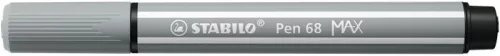 Filctoll, 1-5 mm, vágott hegy, STABILO "Pen 68 MAX", középszürke