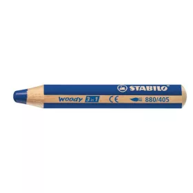   Színes ceruza, kerek, vastag, STABILO "Woody 3 in 1", ultramarin