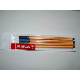   Tűfilc készlet, 0,4 mm, STABILO "Point 88", 4 különböző szín