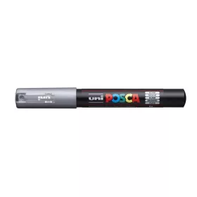Dekormarker, 0,7-1,0 mm, UNI "Posca PC-1M", ezüst