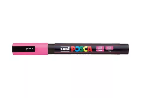 Dekormarker, 0,9-1,3 mm, UNI "Posca PC-3M", rózsaszín