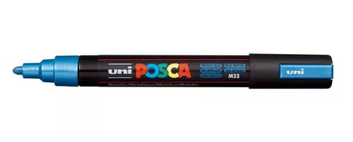 Dekormarker, 1,8-2,5 mm, UNI "Posca PC-5M", metálkék