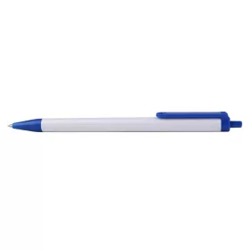   Golyóstoll, 0,7 mm, nyomógombos, kék-fehér tolltest, VICTORIA OFFICE, kék
