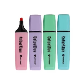   Szövegkiemelő készlet, 1-5 mm, VICTORIA OFFICE, "ColorLine", 4 különböző pasztell szín