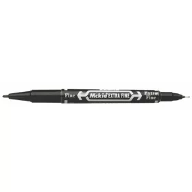   Alkoholos marker, 0,5/1,0 mm, kétvégű, ZEBRA "Mckie Extra Fine", fekete