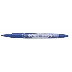   Alkoholos marker, 0,5/1,0 mm, kétvégű, ZEBRA "Mckie Extra Fine", kék