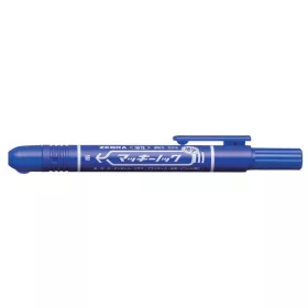   Alkoholos marker, 1,3 mm, nyomógombos, ZEBRA "Mckie Retractable", kék
