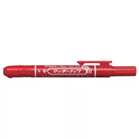   Alkoholos marker, 1,3 mm, nyomógombos, ZEBRA "Mckie Retractable", piros