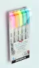 Ecsetirón készlet, kétvégű ZEBRA "Mildliner Fluorescent", 5 szín