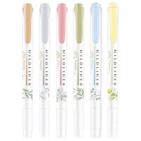   Szövegkiemelő készlet, 1,4/4 mm, kétvégű, ZEBRA "Mildliner Scented Fragrance", 6 különböző szín