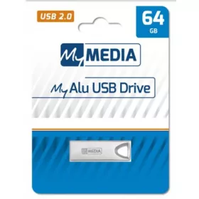   Pendrive, 64GB, USB 2.0, alumínium ház, MYMEDIA "Alu" (by VERBATIM)