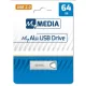 Pendrive, 64GB, USB 2.0, alumínium ház, MYMEDIA "Alu" (by VERBATIM)