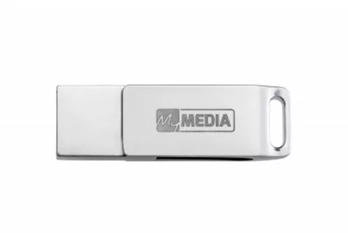 Pendrive, 128GB, USB 3.2 Gen1 + USB-C, alumínium ház, MYMEDIA "Dual" (by VERBATIM)
