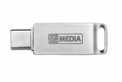 Pendrive, 64GB, USB 3.2 Gen1 + USB-C, alumínium ház, MYMEDIA "Dual" (by VERBATIM)