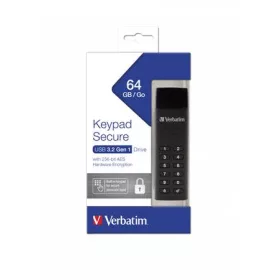   Pendrive, 64GB, USB 3.2, titkosítás, 160/130Mb/s, VERBATIM "Keypad Secure"