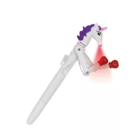  Unikornis golyóstoll, 1 mm, LED fénnyel, WEDO "Lucky Punch", kék
