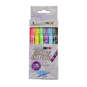   Filctoll készlet, 1-2 mm, metál arany, WEDO, 6 különböző színű kontúrral