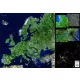 Könyökalátét, kétoldalas, STIEFEL "Európa űrtérkép"