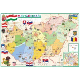  Könyökalátét, kétoldalas, STIEFEL, "Gyerek Magyarország közigazgatása/domborzata"